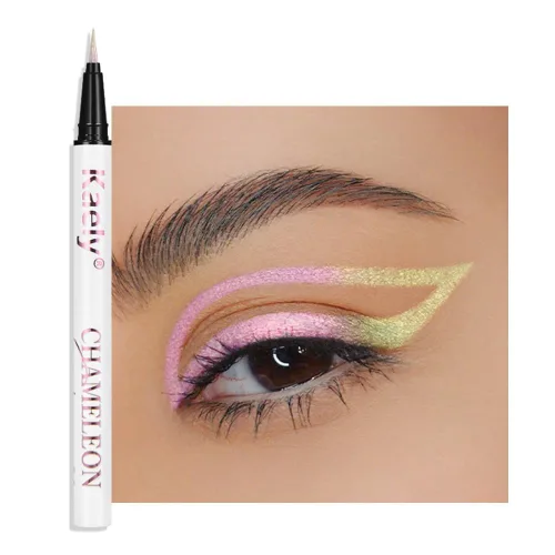 Miniatura 15 de evpct Delineador de ojos líquido cromático dúo, con purpurina de bronceador rosa, destello metálico brillante, sombra de ojos en lápiz, cambio