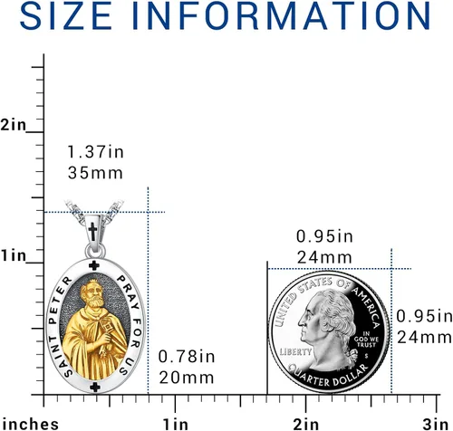 Miniatura 11 de Eusense Saint Necklace Sterling Silver 925 Protection Jewelry for Men Women Patron St Medals Amulet Pendant