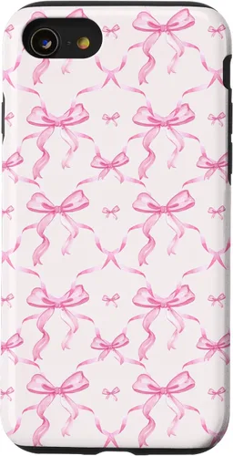Miniatura 17 de Cintas y lazos estéticos rosas para iPhone 16 en estuche de acuarela