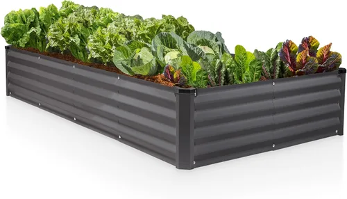Miniatura 11 de Plant & Plot Camas de jardín elevadas galvanizadas para exteriores/ Jardinera elevada de 6 x 3 x 1 pie para jardinería, verduras, flores, caja