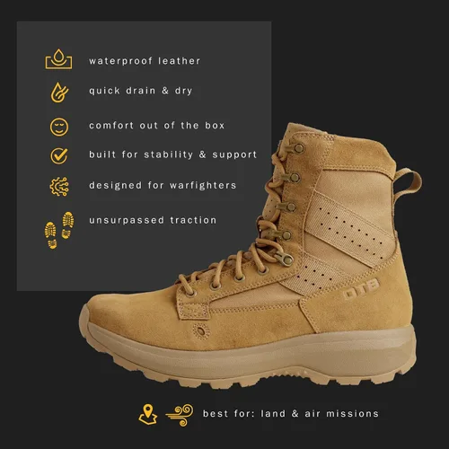 Miniatura 7 de OTB Boots M-Flex 8 Botas tácticas para hombres y mujeres, ligeras, duraderas, impermeables, botas militares y de combate con suela antideslizante