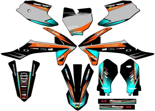 Miniatura 8 de Kit de base gráfica SX 50 Surge Black Senge 2019-2023 compatible con KTM