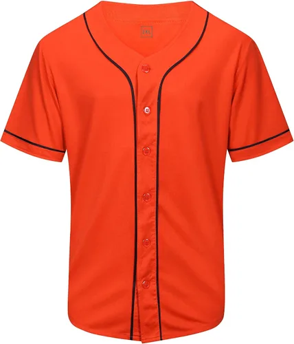 Miniatura 8 de KUAIPAO Camiseta de béisbol en blanco, camisa de manga corta, uniforme deportivo para hombres y mujeres (blanco, negro, rojo, azul, S-3XL)