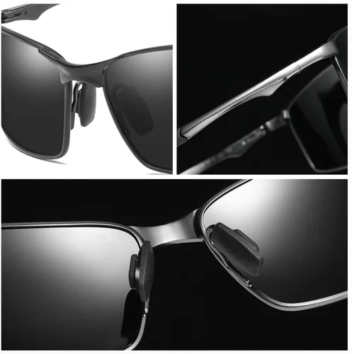 Miniatura 7 de Gafas de lectura fotocromáticas de transición multifocal progresiva de metal cuadrado para hombre, lentes de sol UV400