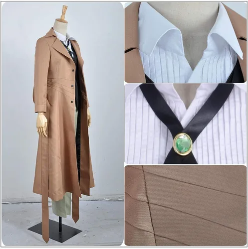 Miniatura 8 de Cos-Animefly Anime Bungo Stray Dogs Osamu Dazai Cosplay traje largo gabardina Halloween fiesta traje para hombres mujeres