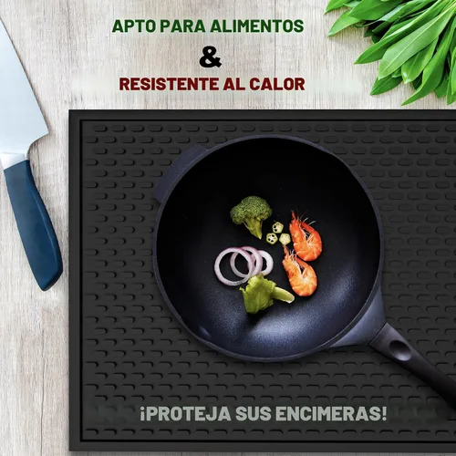 Miniatura 5 de AXIESO Estera de goteo de silicona - de 1/2 pulgada de espesor, resistente al calor y segura para alimentos - para encimera, barra de café