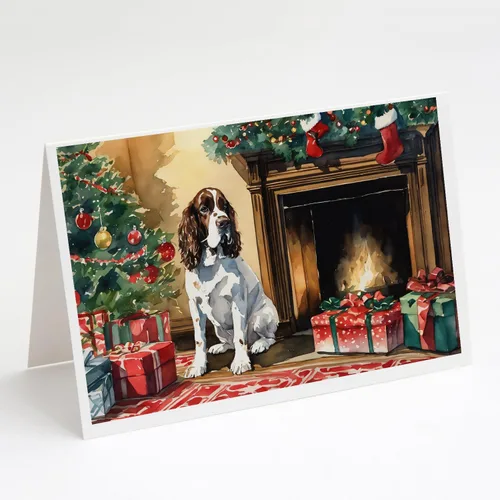 Miniatura 80 de Caroline's Treasures DAC2753GCA7P Paquete de 8 tarjetas de felicitación navideña acogedora de Husky siberiano Tarjetas en blanco con sobres