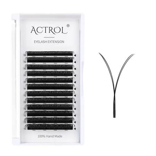 Miniatura 12 de Extensiones de pestañas 4D W, color negro, 0.003 in, rizo D, 0.315 in, volumen individual, YY, extensiones de pestañas en forma de W, fáciles