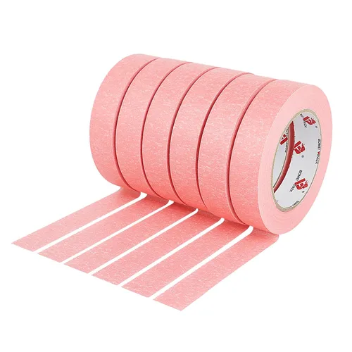 BOMEI PACK Cinta de pintores rosa 0.94-Pulgadas x 55 yardas, cinta de enmascarar para pintores a granel - Cinta de borde de pared sin residuos y de