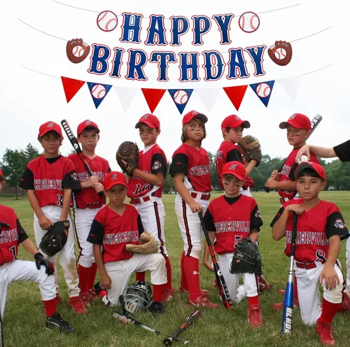 Miniatura 6 de Cartel de béisbol azul preencordado, 3 piezas, sin bricolaje, feliz cumpleaños, banderín triangular, decoración temática deportiva para baby shower