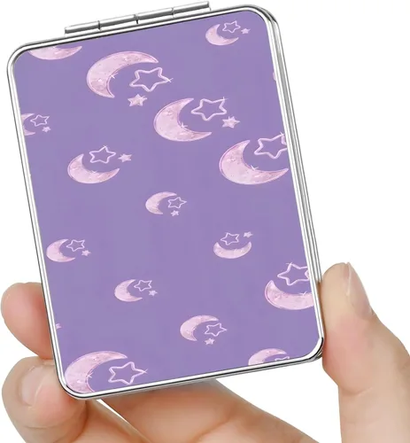 Miniatura 33 de Espejo de bolsillo, pequeño espejo de viaje con aumento, espejo cosmético portátil de doble cara con aumento para uso diario (2 flores)