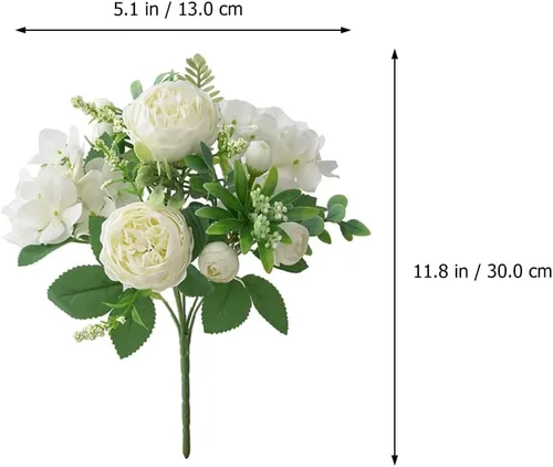 Miniatura 6 de Cabilock 1 ramo de flores artificiales para boda, peonía nupcial, ramo decorativo de flores falsas para fiestas en casa y celebraciones románticas