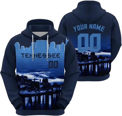 Miniatura 6 de Custom Football Hoodies City Night Skyline Personalized Sweatshirt Name Number Fan Gift Pullover for Men Women Youth