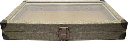 Miniatura 9 de Novel Box - Caja organizadora de joyas, cuero sintético negro, 6 x 3.75 x 2 pulgadas, caja de joyería de cristal de tamaño pequeño con tapa