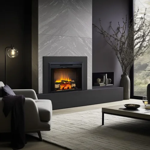 Miniatura 2 de LegendFlame Damon - Inserto de chimenea eléctrica de 35 pulgadas con kit de molduras, puerta de vidrio y pantalla de malla, calentador de chimenea