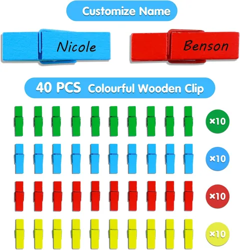 Miniatura 3 de Tabla de comportamiento para la gestión del aula con clips y bolsillos, sistema de recompensa para estudiantes para niños, herramientas