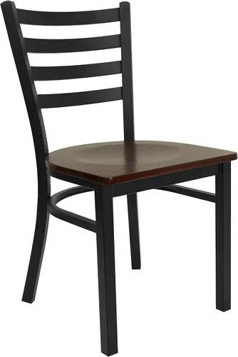 Miniatura 11 de Flash Furniture Hercules Series - Sillas comerciales de restaurante con respaldo de escalera, sillas de comedor modernas y ligeras de metal