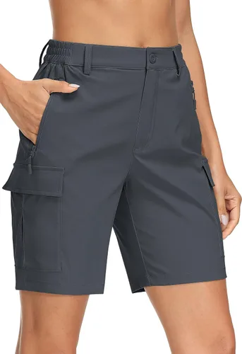 MAGCOMSEN Pantalones cortos tipo cargo de senderismo para mujer de 7 pulgadas, de secado rápido, ligeros, para golf, atletismo, casuales, de moda,