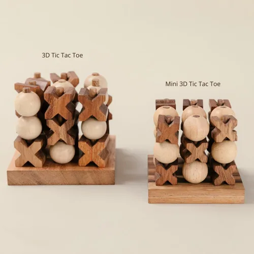 Miniatura 3 de SiamMandalay 3D XO Tic Tac Toe XOXO: Juego de madera hecho a mano para adultos con caja de regalo SM (En la foto)