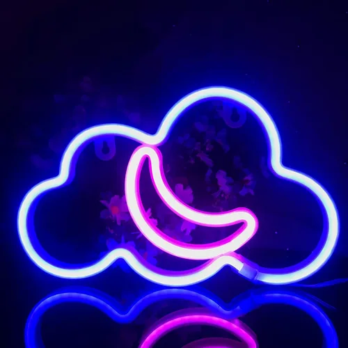 Miniatura 34 de Letreros de neón de nube, luz LED para decoración de pared, funciona con pilas o USB, para dormitorio, estética, habitación de adolescentes, niñas