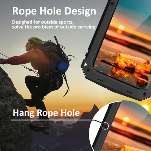 Miniatura 7 de Simicoo Samsung S22 - Funda de metal con protector de pantalla y protector de cámara, resistente a los golpes, con soporte, cubierta completa