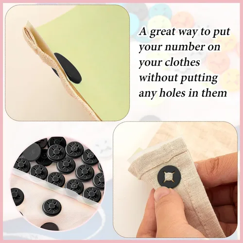 Miniatura 3 de Juexica Clips de babero para correr, sistema de fijación de hebilla de número de carrera, soporte de sujetador de maratón para eventos de campo