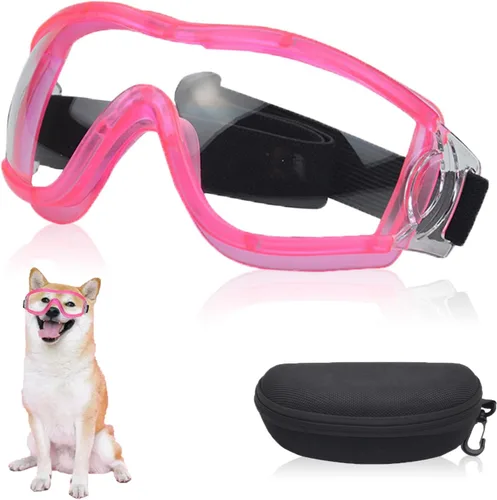 Miniatura 8 de Gafas de sol para perros para mascotas medianas y grandes, protección UV, protección contra el viento, protección contra el polvo, correa ajustable