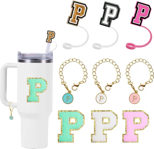 Miniatura 9 de 6 piezas de cubierta de pajita de silicona, popotes reutilizables, toppers para beber, cubiertas lindas, tapa de pajita de gato para topper Stanley