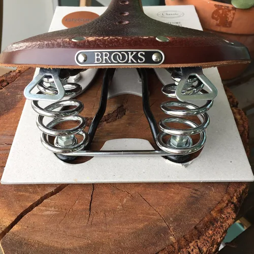Miniatura 2 de Brooks England B67, Leather Bike Saddle with Suspension Springs Marrón