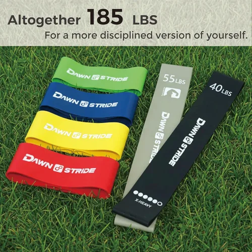 Miniatura 4 de Juego de 6 bandas de resistencia para ejercicio – Bandas elásticas de entrenamiento para yoga, entrenamiento de fuerza, terapia física – guía