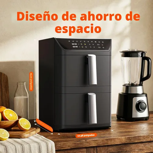 Miniatura 9 de Freidora de aire de doble cesta, 12.6QT de tamaño familiar para 10–12 personas, cesta XL para pollo entero de 6LB, diseño compacto DoubleStack