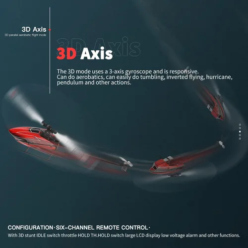 Miniatura 3 de GoolRC Helicóptero RC, helicóptero de control remoto WLtoys K110S, avión RC de 6 canales con giroscopio de modo 3D/6G, fácil de volar para adultos