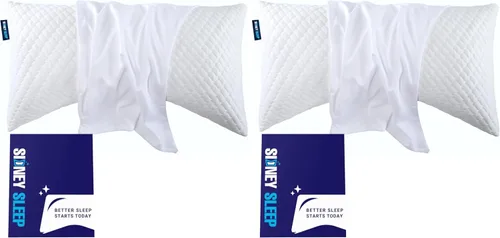 Miniatura 24 de Sidney Sleep Fundas de Almohada Curvas - Cierre de Cremallera de Longitud Completa - Microfibra Cepillada Suave Premium - 20 x 37 Pulgadas - Se