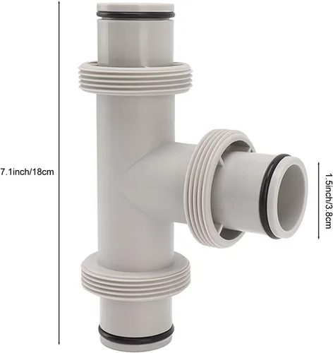 Miniatura 6 de Válvula de émbolo de manguera de piscina dividida, 2 en 1 en forma de T, válvula de émbolo de manguera de repuesto para sistemas de agua salada
