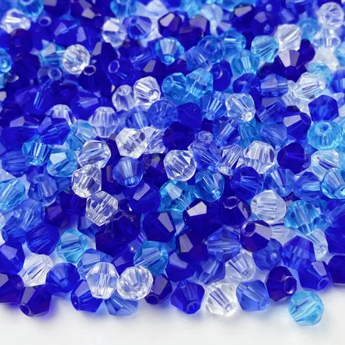 Miniatura 17 de 1000 cuentas de cristal bicono de 0.157 pulgadas mezcla de cristal AB azul a granel cuentas facetadas para collares, pulseras, aretes, manualidades