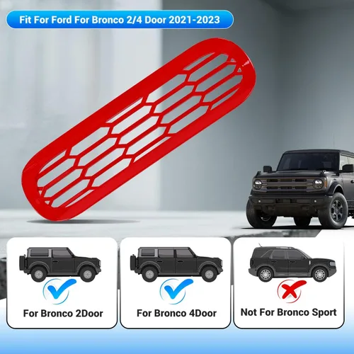 Miniatura 6 de Marco de cubierta de malla para parrilla delantera, insertos de parachoques delantero, accesorios de decoración con clip para Ford Bronco Offroad