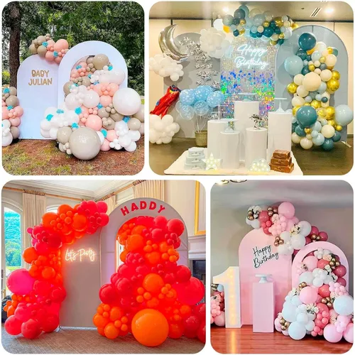 Miniatura 5 de Efavormart - Funda de arco abierto de elastano beige de 7 pies, doble cara, ajuste cómodo, en forma de U, para bodas escandalosas y decoración