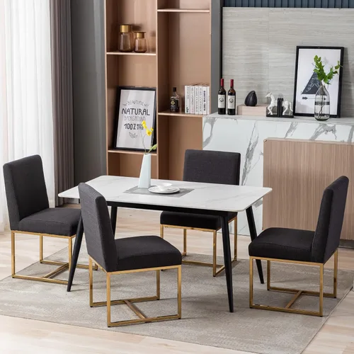 Miniatura 18 de BESTANO Sillas De Comedor - Juego de 2 sillas de comedor modernas negras tapizadas de piel sintética para cocina y comedor con marco de metal negro