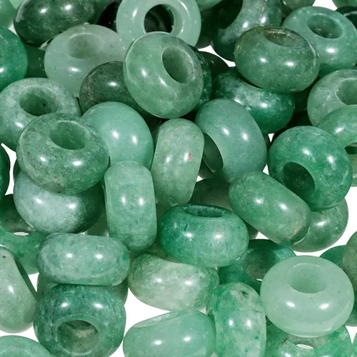 Miniatura 15 de TUMBEELLUWA Rondelle - Cuentas de piedras preciosas naturales para la fabricación de joyas, cuentas sueltas de agujero grande, paquete de 15