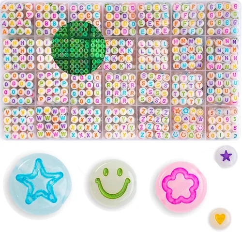Miniatura 19 de HardyGuo - Cuentas de poni de 24 colores con letras para hacer pulseras de amistad, adecuadas para principiantes, como regalo