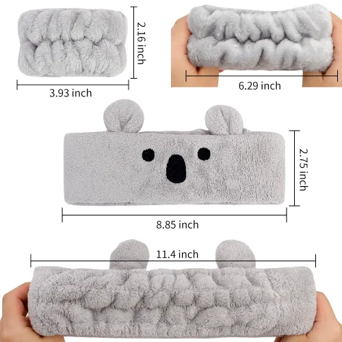Miniatura 4 de AHONEY Juego de diadema y pulsera, lindas diademas de maquillaje para spa y cuidado de la piel, diademas para lavar la cara, diadema para mujeres
