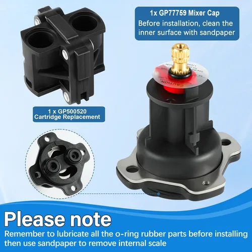Miniatura 4 de GP76851 Tapa mezcladora y kit de unidad de equilibrio de presión GP500520, compatible con Kohler GP77759, pieza GP876851, kit de reparación