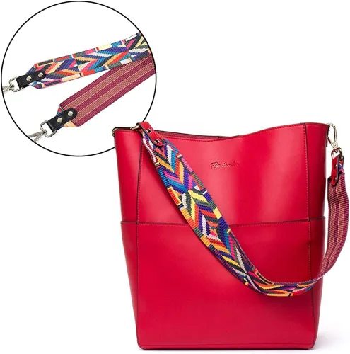 Miniatura 6 de Bostanten Bolsas de cuero para hombro, tipo balde, para mujer