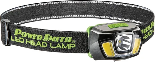 PowerSmith PHLR225D - Linterna frontal LED recargable de 2 x 250 lúmenes, batería de iones de litio resistente a la intemperie con luz de