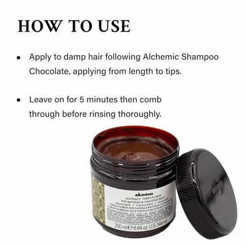 Miniatura 4 de Davines Alchemic Conditioner, Color Depositing Cream - Intensifies & Hydrates Tones with Jojoba Oil