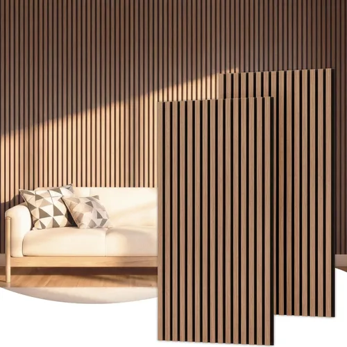 TONOR Paneles acústicos de madera para pared con listones de madera, paquete de 2 paneles acústicos de 47.2 x 23.6 pulgadas, paneles acústicos de
