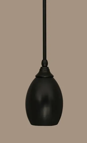 Miniatura 75 de Toltec Lighting Tallo Colgado Mini colgante, acabado de cobre negro, 3.5" cuadrado humo burbuja vidrio