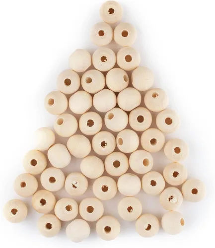 Miniatura 7 de TheBeadChest - Cuentas de madera natural sin terminar (0.394 in, juego de 60)