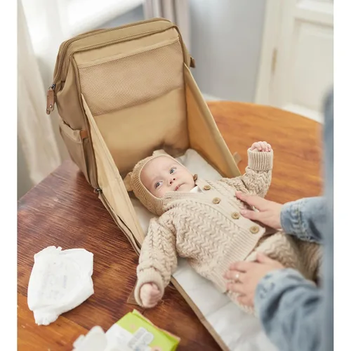 Miniatura 5 de Mochila para Pañales, Bolsa de Pañales Multifunción con Estación de Cambio, Elegantes Bolsas para Bebé, Mochila de Pañales Unisex Grande para Mamá