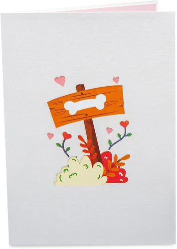 Miniatura 2 de Paper Love Tarjeta desplegable 3D para casa de perro, para el día de San Valentín, cumpleaños, día de la madre, adultos o niños, todas